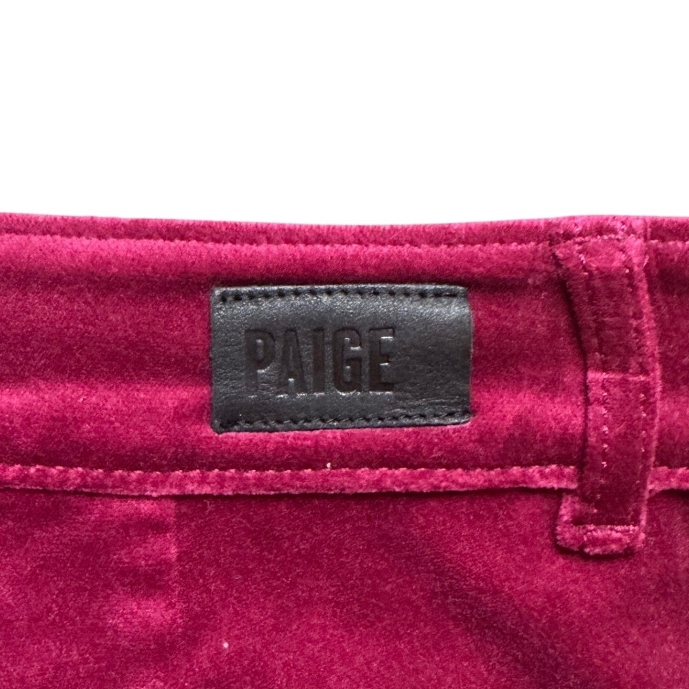 Anthropologie Paige high rise flair Velvet Trouser Pants Berry Jam Wine 26 NEW - Picture 6 of 9